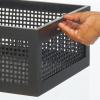 imagemDesign Medium Decorative Wooden Crate Storage Box Rustic Pine Wood Organizer Bin Basket wBuiltIn Handles for Kitchen Pantry Cupboard Cabinet Counter Home Sort Collection  Black Pine