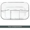 imagemDesign Plastic Makeup Storage Organizer Caddy Tote Divided Basket Bin Handle for Bathroom Holds Eyeshadow Palettes Nail Polish Brushes Shower Essentials Small Lumiere Collection  Clear