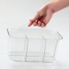 imagemDesign Plastic Makeup Storage Organizer Caddy Tote Divided Basket Bin Handle for Bathroom Holds Eyeshadow Palettes Nail Polish Brushes Shower Essentials Small Lumiere Collection  Clear