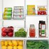 imagemDesign Plastic Stackable Kitchen Organizer  Storage Bin with Handles for Refrigerator Freezer Cabinet and Pantry Shelves Organization  Food Container  Clear