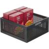 imagemDesign Medium Decorative Wooden Crate Storage Box Rustic Pine Wood Organizer Bin Basket wBuiltIn Handles for Kitchen Pantry Cupboard Cabinet Counter Home Sort Collection  Black Pine