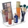 imagemDesign Plastic Makeup Storage Organizer Caddy Tote Divided Basket Bin Handle for Bathroom Holds Eyeshadow Palettes Nail Polish Brushes Shower Essentials Small Lumiere Collection  Clear