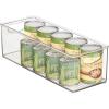 imagemDesign Plastic Stackable Kitchen Organizer  Storage Bin with Handles for Refrigerator Freezer Cabinet and Pantry Shelves Organization  Food Container  Clear
