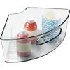 imagemDesign Plastic Lazy Susan Cabinet Storage Bin with Front Handle for Kitchen Countertop Pantry Shelf Fridge Organization  Hold Food Drinks Snacks  Ligne Collection  Smoke Gray Tint