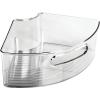 imagemDesign Plastic Lazy Susan Cabinet Storage Bin with Front Handle for Kitchen Countertop Pantry Shelf Fridge Organization  Hold Food Drinks Snacks  Ligne Collection  Smoke Gray Tint