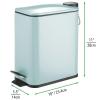 imagemDesign Slim Metal Rectangle 13 Gallon5 Liter Trash Can with Step Pedal EasyClose Lid Removable Liner  Narrow Wastebasket Garbage Container Bin for Bathroom Bedroom Kitchen  Black MarbleMint
