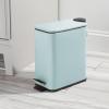 imagemDesign Slim Metal Rectangle 13 Gallon5 Liter Trash Can with Step Pedal EasyClose Lid Removable Liner  Narrow Wastebasket Garbage Container Bin for Bathroom Bedroom Kitchen  Black MarbleMint