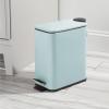 imagemDesign Slim Metal Rectangle 13 Gallon5 Liter Trash Can with Step Pedal EasyClose Lid Removable Liner  Narrow Wastebasket Garbage Container Bin for Bathroom Bedroom Kitchen  Black MarbleMint