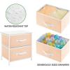 imagemDesign Small Storage Dresser EndSide Table Night Stand with 2 Removable Fabric Drawers  Organizer for Bedroom Living Room Closet  Hold Clothes Linens Accessories Jane Collection PeachWhite