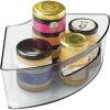 imagemDesign Plastic Lazy Susan Cabinet Storage Bin with Front Handle for Kitchen Countertop Pantry Shelf Fridge Organization  Hold Food Drinks Snacks  Ligne Collection  Smoke Gray Tint