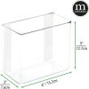 imagemDesign Plastic Adhesive Wall Mount Storage Organizer Container for Bathroom Shower Vanity Cosmetic Organization  Hold Shampoo Conditioner Vitamins 6quot Wide Poppon Collection 2 Pack Clear