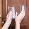 imagemDesign Plastic Adhesive Wall Mount Storage Organizer Container for Bathroom Shower Vanity Cosmetic Organization  Hold Shampoo Conditioner Vitamins 6quot Wide Poppon Collection 2 Pack Clear