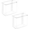 imagemDesign Plastic Adhesive Wall Mount Storage Organizer Container for Bathroom Shower Vanity Cosmetic Organization  Hold Shampoo Conditioner Vitamins 6quot Wide Poppon Collection 2 Pack Clear