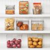 imagemDesign Plastic Divided Bin Storage Containers  Perfect for Fridge Cabinet Pantry and Home Organization  Clear  Refrigerator Organizers  Ligne Collection  2 Pack Clear