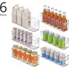imagemDesign Plastic Kitchen Organizer  Storage Holder Bin with Handles for Pantry Cupboard Cabinet FridgeFreezer Shelves and Counter  Holds Canned Food Snacks Drinks and Sauces  6 Pack  Clear