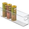 imagemDesign Plastic Kitchen Organizer  Storage Holder Bin with Handles for Pantry Cupboard Cabinet FridgeFreezer Shelves and Counter  Holds Canned Food Snacks Drinks and Sauces  6 Pack  Clear