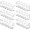 imagemDesign Plastic Kitchen Organizer  Storage Holder Bin with Handles for Pantry Cupboard Cabinet FridgeFreezer Shelves and Counter  Holds Canned Food Snacks Drinks and Sauces  6 Pack  Clear