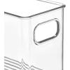 imagemDesign Plastic Kitchen Organizer  Storage Holder Bin with Handles for Pantry Cupboard Cabinet FridgeFreezer Shelves and Counter  Holds Canned Food Snacks Drinks and Sauces  6 Pack  Clear