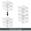 imagemDesign Stackable Storage Containers Box with 2 PullOut Drawers  Stacking Plastic Drawer Bins for Master or Guest Bathroom Linen Closet Vanity or Makeup Table  Lumiere Collection Clear2