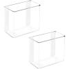 imagemDesign Plastic Adhesive Wall Mount Storage Organizer Container for Bathroom Shower Vanity Cosmetic Organization Hold Shampoo Conditioner Vitamins 6quot Wide Poppon Collection 2 Pack Clear
