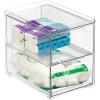 imagemDesign Stackable Storage Containers Box with 2 PullOut Drawers  Stacking Plastic Drawer Bins for Master or Guest Bathroom Linen Closet Vanity or Makeup Table  Lumiere Collection Clear1