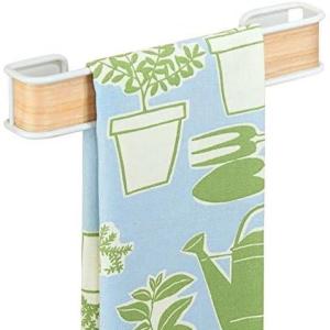 imagemDesign AFFIXX PeelandStick Strong SelfAdhesive Real Wood Towel Holder Bar  WhiteLight Wood Finish