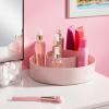imagemDesign Plastic Lazy Susan Round Turntable Storage Tray  Rotating Organizer for Makeup Cosmetics Nail Polish Vitamins Shaving Kits Hair Spray Medical Supplies First Aid  Light PinkBlush