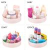 imagemDesign Plastic Lazy Susan Round Turntable Storage Tray  Rotating Organizer for Makeup Cosmetics Nail Polish Vitamins Shaving Kits Hair Spray Medical Supplies First Aid  Light PinkBlush