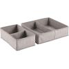 imagemDesign Fabric Drawer Organizer Bins KidsBaby Nursery Dresser Closet Shelf Playroom Organization Hold Clothes Toys Diapers Bibs Blankets Lido Collection Set of 2 3 Pack LinenTan