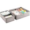 imagemDesign Fabric Drawer Organizer Bins KidsBaby Nursery Dresser Closet Shelf Playroom Organization Hold Clothes Toys Diapers Bibs Blankets Lido Collection Set of 2 3 Pack LinenTan