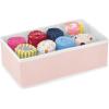 imagemDesign Set of 6 Storage Boxes  Bedroom Organiser Boxes for Lingerie Socks Bras and Accessories  Clothes Storage for Bedrooms  PinkWhite