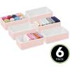 imagemDesign Set of 6 Storage Boxes  Bedroom Organiser Boxes for Lingerie Socks Bras and Accessories  Clothes Storage for Bedrooms  PinkWhite