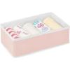 imagemDesign Set of 6 Storage Boxes  Bedroom Organiser Boxes for Lingerie Socks Bras and Accessories  Clothes Storage for Bedrooms  PinkWhite