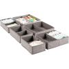 imagemDesign Fabric Drawer Organizer Bins KidsBaby Nursery Dresser Closet Shelf Playroom Organization Hold Clothes Toys Diapers Bibs Blankets Lido Collection Set of 2 3 Pack LinenTan