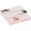 imagemDesign Set of 6 Storage Boxes  Bedroom Organiser Boxes for Lingerie Socks Bras and Accessories  Clothes Storage for Bedrooms  PinkWhite