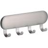 imagemDesign Metal Peel and Stick Adhesive 4 Hook Storage Rack  Wall Mount Organizer for Entryway Mudroom Hallway Kitchen Office  Holds CarHouse Keys Leashes  Brushed Stainless Steel