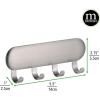 imagemDesign Metal Peel and Stick Adhesive 4 Hook Storage Rack  Wall Mount Organizer for Entryway Mudroom Hallway Kitchen Office  Holds CarHouse Keys Leashes  Brushed Stainless Steel