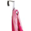 imagemDesign Modern Metal and Plastic Office Over The Cubicle Storage Organizer Hooks  Wall Panel Hangers for Hanging Accessories Coats Hats Purses Bags Keychain  2 Pack  ClearBrushed