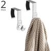 imagemDesign Modern Metal and Plastic Office Over The Cubicle Storage Organizer Hooks  Wall Panel Hangers for Hanging Accessories Coats Hats Purses Bags Keychain  2 Pack  ClearBrushed