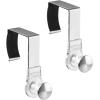 imagemDesign Modern Metal and Plastic Office Over The Cubicle Storage Organizer Hooks  Wall Panel Hangers for Hanging Accessories Coats Hats Purses Bags Keychain  2 Pack  ClearBrushed