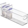 imagemDesign Plastic Long Stackable Storage Organizer Container Organization Bin wHandles for Kitchen Pantry Fridge Freezer Cabinet Perfect to Hold Breast Milk  Ligne Collection  2 Pack Clear