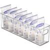 imagemDesign Plastic Long Stackable Storage Organizer Container Organization Bin wHandles for Kitchen Pantry Fridge Freezer Cabinet Perfect to Hold Breast Milk  Ligne Collection  2 Pack Clear