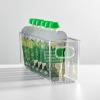 imagemDesign Plastic Long Stackable Storage Organizer Container Organization Bin wHandles for Kitchen Pantry Fridge Freezer Cabinet Perfect to Hold Breast Milk  Ligne Collection  2 Pack Clear
