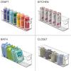 imagemDesign Plastic Long Stackable Storage Organizer Container Organization Bin wHandles for Kitchen Pantry Fridge Freezer Cabinet Perfect to Hold Breast Milk  Ligne Collection  2 Pack Clear
