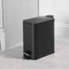 imagemDesign Slim Metal Rectangle 13 Gallon5 Liter Trash Can with Step Pedal EasyClose Lid Removable Liner  Narrow Wastebasket Garbage Container Bin for Bathroom Bedroom Kitchen  BlackBlack