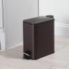 imagemDesign Slim Metal Rectangle 13 Gallon5 Liter Trash Can with Step Pedal EasyClose Lid Removable Liner  Narrow Wastebasket Garbage Container Bin for Bathroom Bedroom Kitchen  BlackBronze