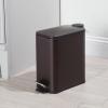 imagemDesign Slim Metal Rectangle 13 Gallon5 Liter Trash Can with Step Pedal EasyClose Lid Removable Liner  Narrow Wastebasket Garbage Container Bin for Bathroom Bedroom Kitchen  BlackBronze