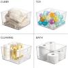 imagemDesign Tall Plastic Office Storage Bin with Handles  Organizer Bins for Cabinets Drawers Desks Workspace  Containers and Baskets for Pens Pencils Highlighters and Notebooks  2 Pack  Clear12 x 10 x 8 Pack of 2