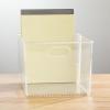 imagemDesign Tall Plastic Office Storage Bin with Handles  Organizer Bins for Cabinets Drawers Desks Workspace  Containers and Baskets for Pens Pencils Highlighters and Notebooks  2 Pack  Clear12 x 10 x 8 Pack of 1