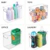 imagemDesign Tall Plastic Office Storage Bin with Handles  Organizer Bins for Cabinets Drawers Desks Workspace  Containers and Baskets for Pens Pencils Highlighters and Notebooks  2 Pack  Clear10 x 5 x 8 Pack of 2